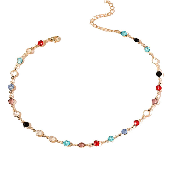 Wholesale Simple diamond inlaid butterfly necklace for women with a niche temperament, versatile color diamond collarbone chain accessory