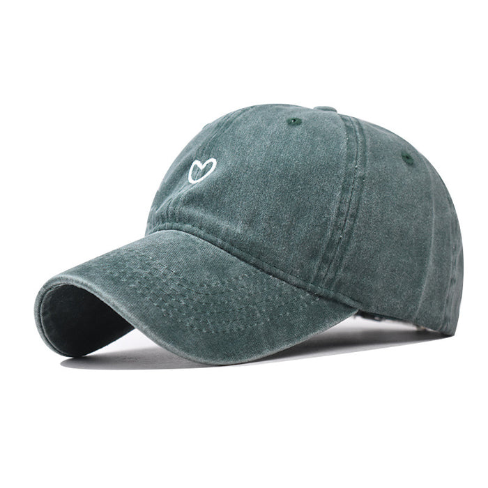 Wholesale Pure cotton washed old cute embroidered baseball cap duck tongue cap