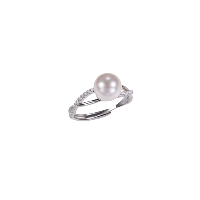 Wholesale Pure silver double-layer pearl ring, light luxury new style, niche design, temperament, versatile ring
