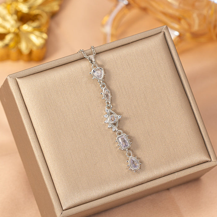 Wholesale Titanium Steel Gold Plated Butterfly Tassel Necklace Trendy Jewelry Accessory MOQ≥2