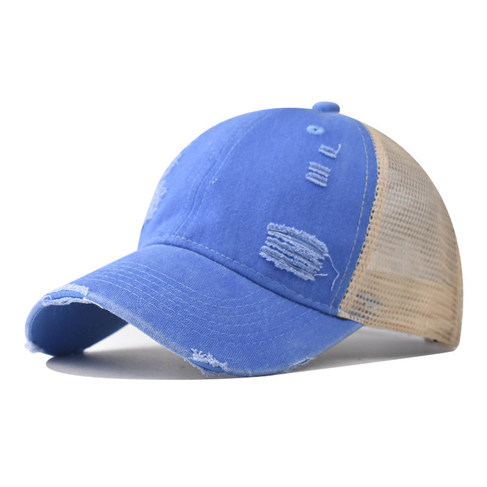 Wholesale Cotton Washed Distressed Hole Baseball Cap JDC-FH-ErXu005