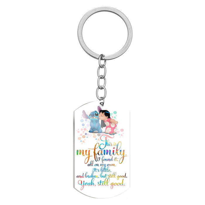 Wholesale Cartoon Color Printing Stainless Steel Keychain JDC-KC-HuanYu028