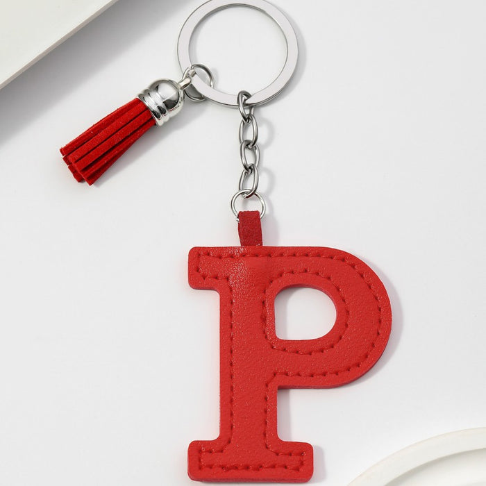 Wholesale PU Leather 26 English Letters Keychain JDC-KC-RongRui063