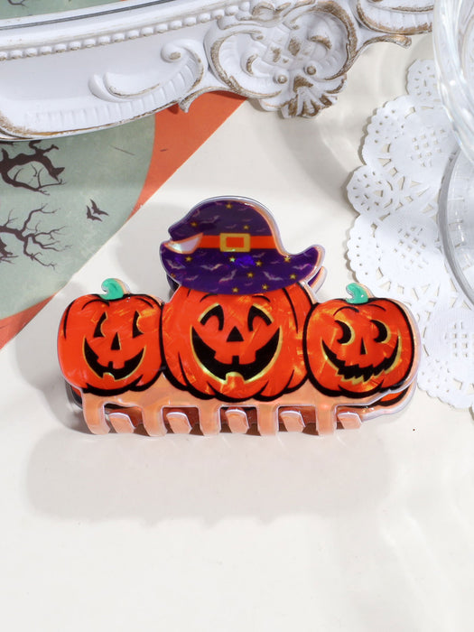 Wholesale  Acrylic Hair Claw Clip For Women Creative Pumpkin Ghost Bat Shark Design Fashion Accessory Resale