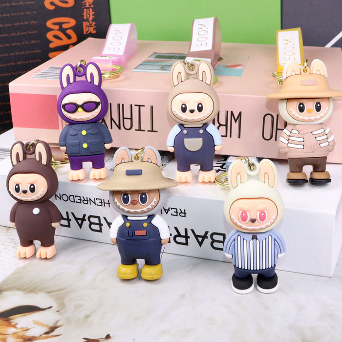 Wholesale Cartoon soft rubber cloth key chain pendant blind box tide cool cloth cloth series push small gift ornaments