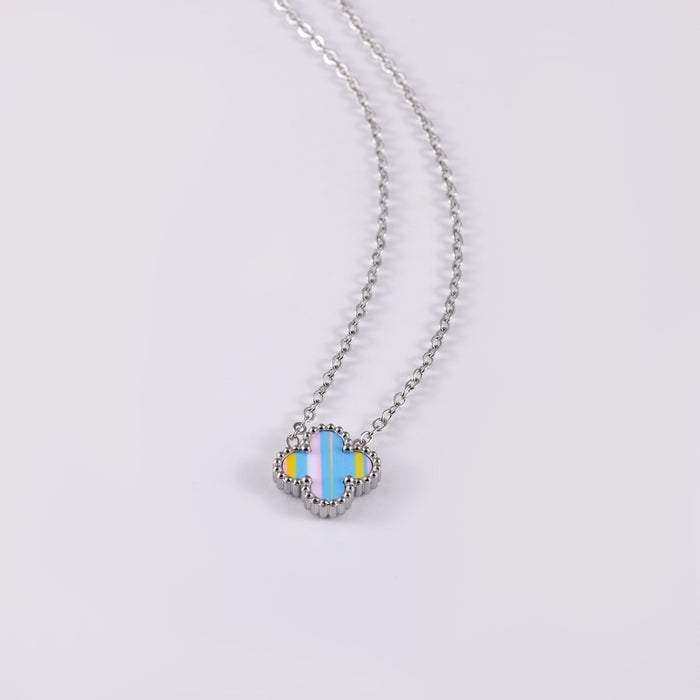 Wholesale Stainless Steel Four-Leaf Clover Collarbone Necklace