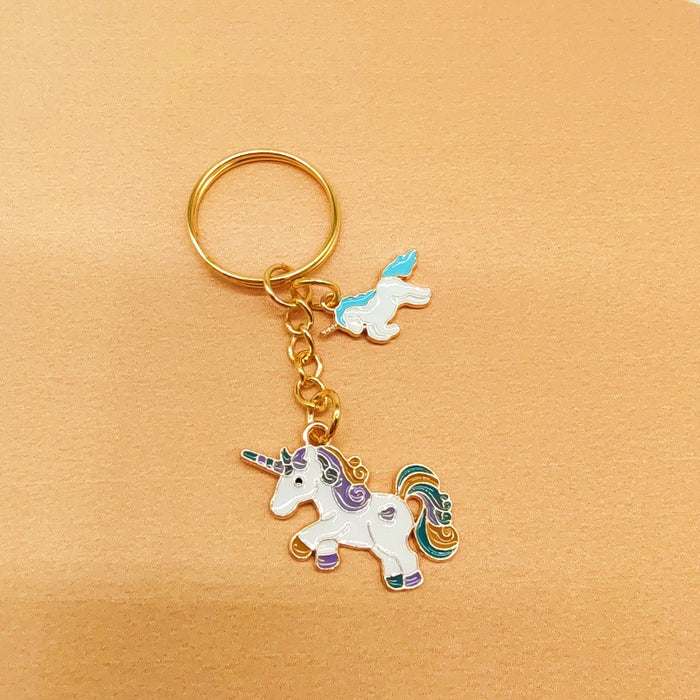 Wholesale Cartoon Unicorn Alloy Keychain JDC-KC-TYS015