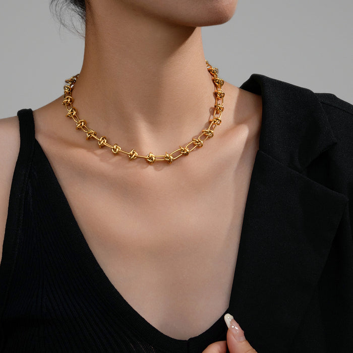 Wholesale 2pcs Stacked necklaces,  plain chain,  snake bone,  titanium steel chain