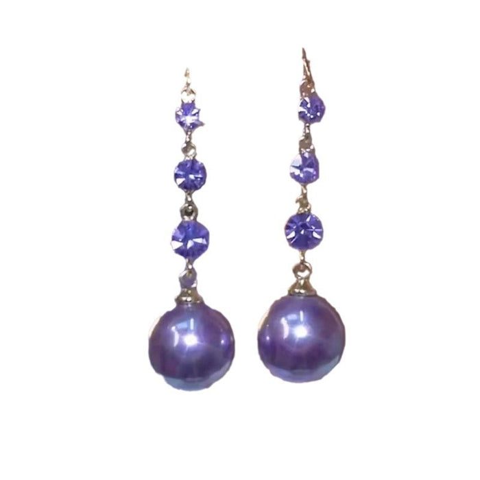 Wholesale Small and niche design, long diamond studded pearl earrings, simple and fashionable, versatile earrings