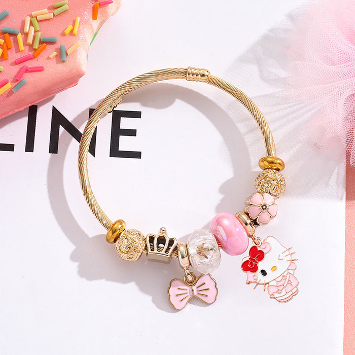 Wholesale Stainless Steel Cartoon Beaded Bracelet Stylish Jewelry Accessory MOQ≥2