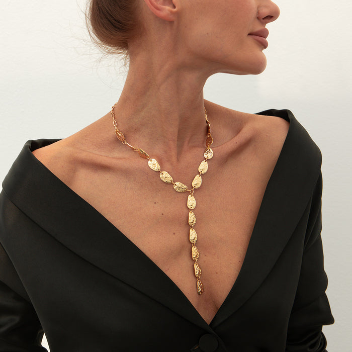 Wholesale Jewelry Irregular Baroque Y-shaped Clavicle Chain Pendant Necklace for Women