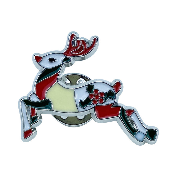 Wholesale Alloy Christmas Brooch Pin Snowman Elk Santa Tree Design Stylish Jewelry Accessory For Clothing Bags MOQ≥2