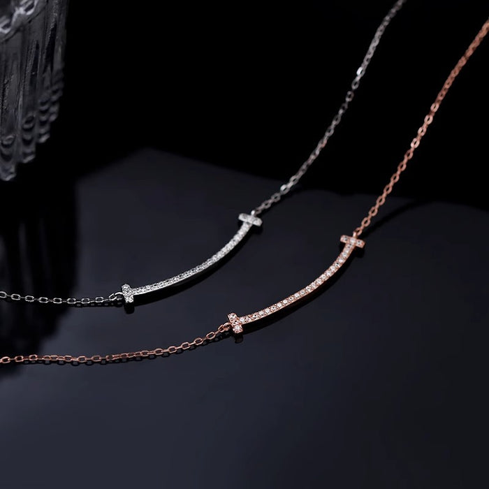 Wholesale  Necklace Women's Diamond Pendant  Clavicle Chain Titanium Steel Necklace
