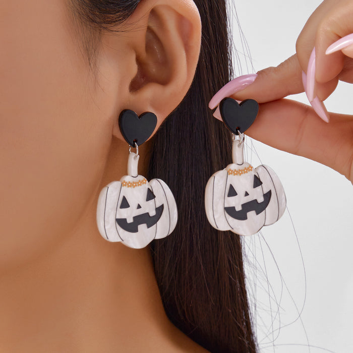Wholesale Gothic  earrings funny horror atmosphere ghost pumpkin plate ear hook jewelry