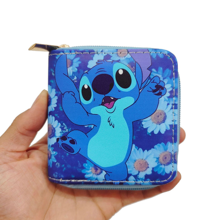 Wholesale Anime Peripheral Stitch PU Short Zipper Small Wallet 1269 Stitch Wallet Printing JDC-WT-DengX003