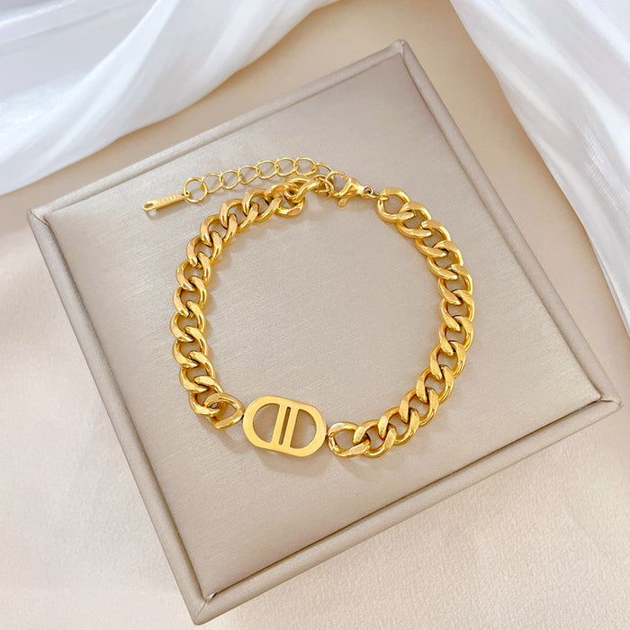 Wholesale Titanium Steel Chain Double D Bracelet JDC-BT-LG009