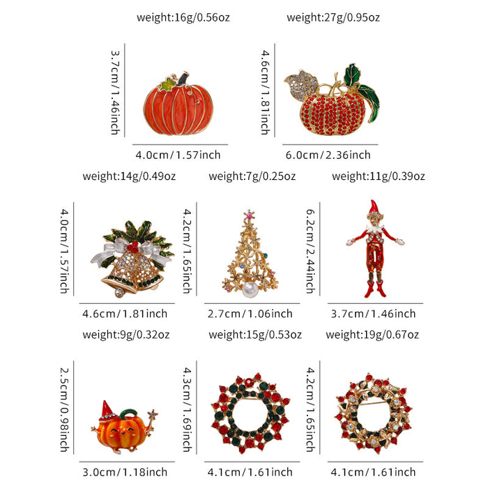 Wholesale Christmas Bells Brooch Pin Zinc Alloy Chic Decorative Accessory Holiday Gift Idea For Party And Boutique Resale
