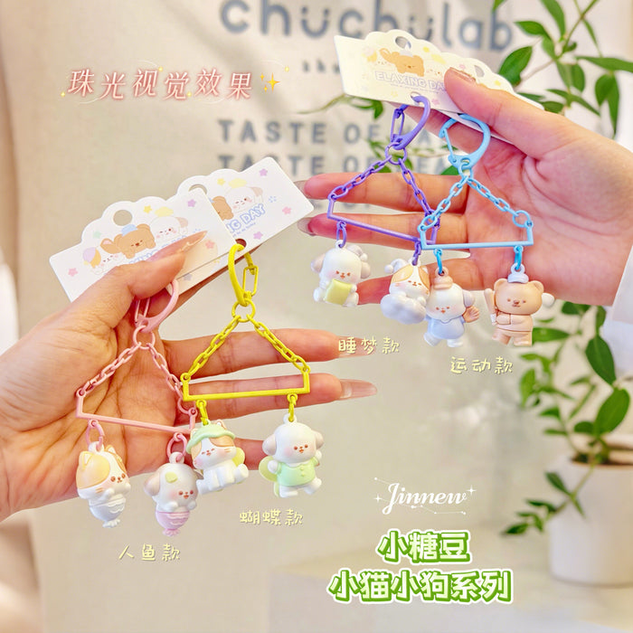 Wholesale Little Sugar Bean Little Cat Little Dog Series PVC Keychain