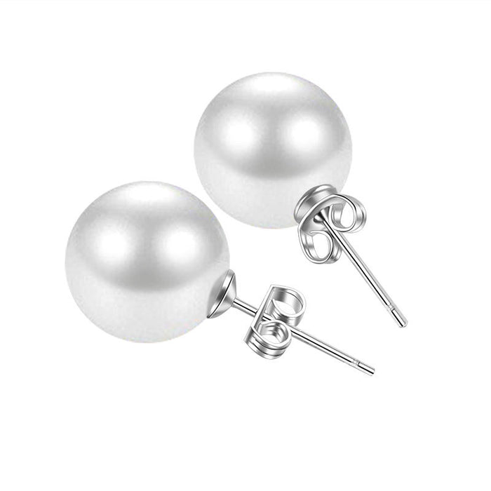 Wholesale Women S Pearl Stud Earrings Elegant White Gold Tone Design For Gift Boutique Resale And Party Wear