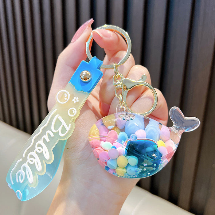 Wholesale Acrylic Jelly Bean Whale Keychain JDC-KC-WoA048