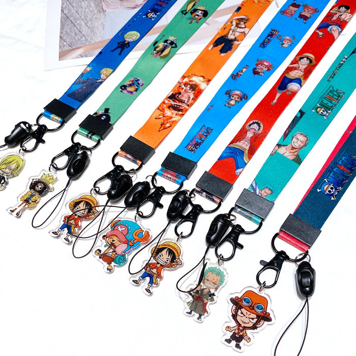 Wholesale Polyester Cartoon Printed Long Hanging Rope Keychain JDC-KC-Gongz057