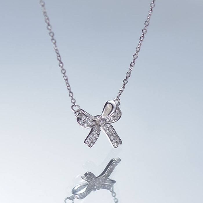 Wholesale Bow necklace, light luxury, niche design, collarbone chain, necklace temperament
