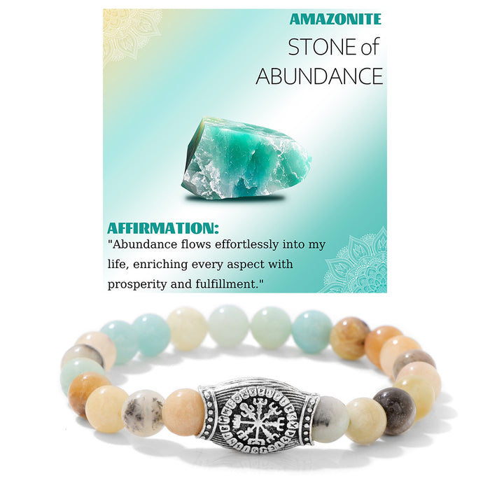 Wholesale Viking symbol bracelet with stone and gemstone bracelet