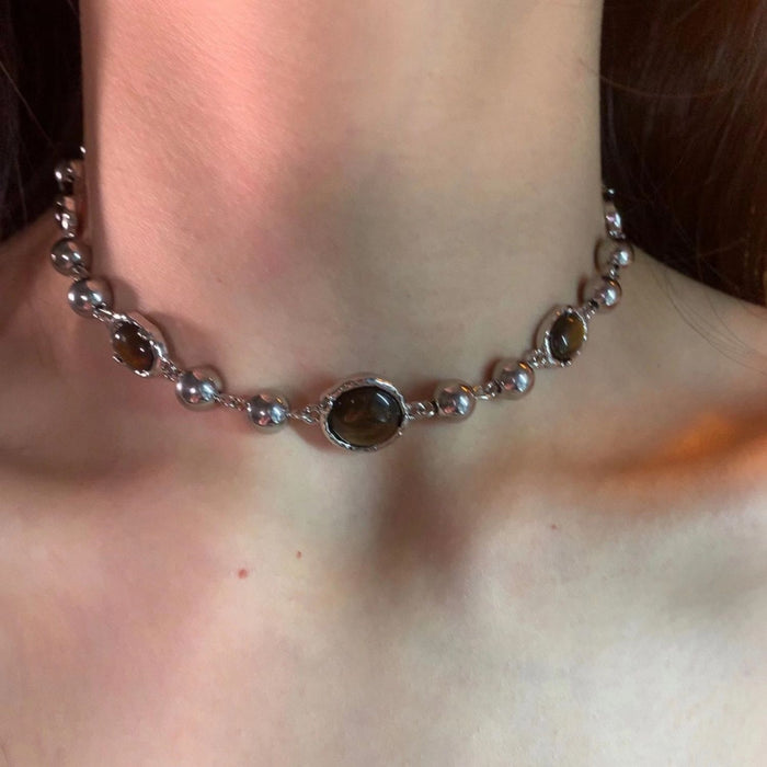 Wholesale Necklace Blue White Choker Neck Chain Spice Girl Cruciferous Clavicle Chain Summer