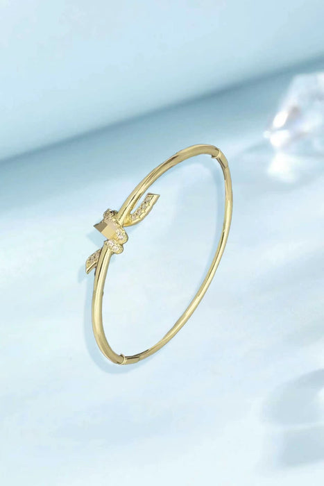 Wholesale Minimalist Zircon Bracelet For Women Gold Plated Copper Jewelry Accessory Trendy Everyday Wear Boutique Resale
