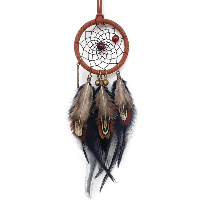Wholesale Retro Style Dream Catcher Car Hanging Ornament Feathers Black Decorative Gift MOQ≥2