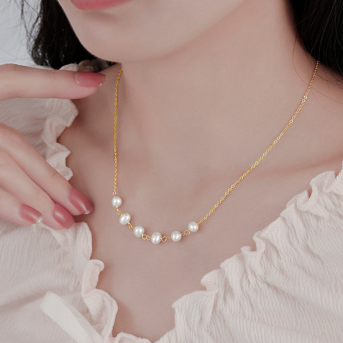 Wholesale Copper Pearl Necklace JDC-NE-SMT010