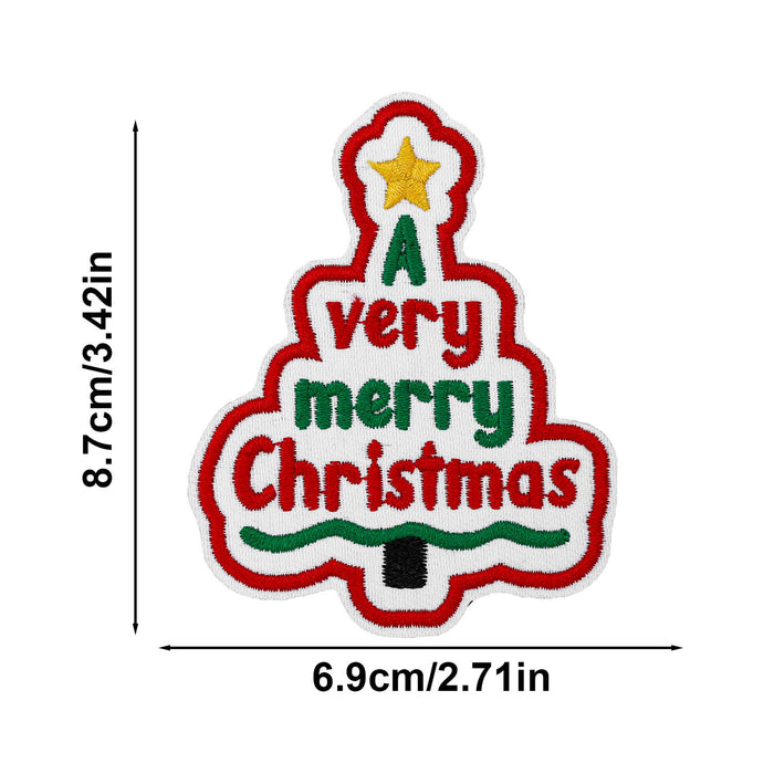 Wholesale Christmas text embroidery DIY Patches
