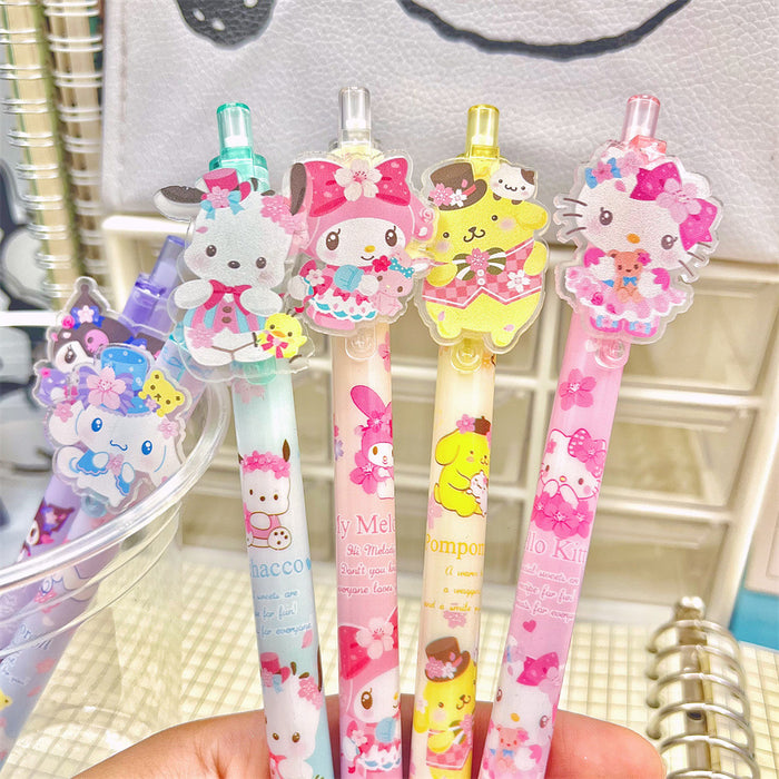 Wholesale 48pcs Press pen cartoon acrylic patch cute girl black stationery