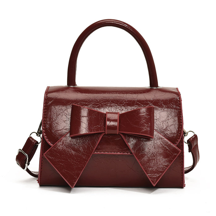 Wholesale New casual, personalized, fashionable bow shoulder bag, hand-held small square bag, minimalist crossbody bag