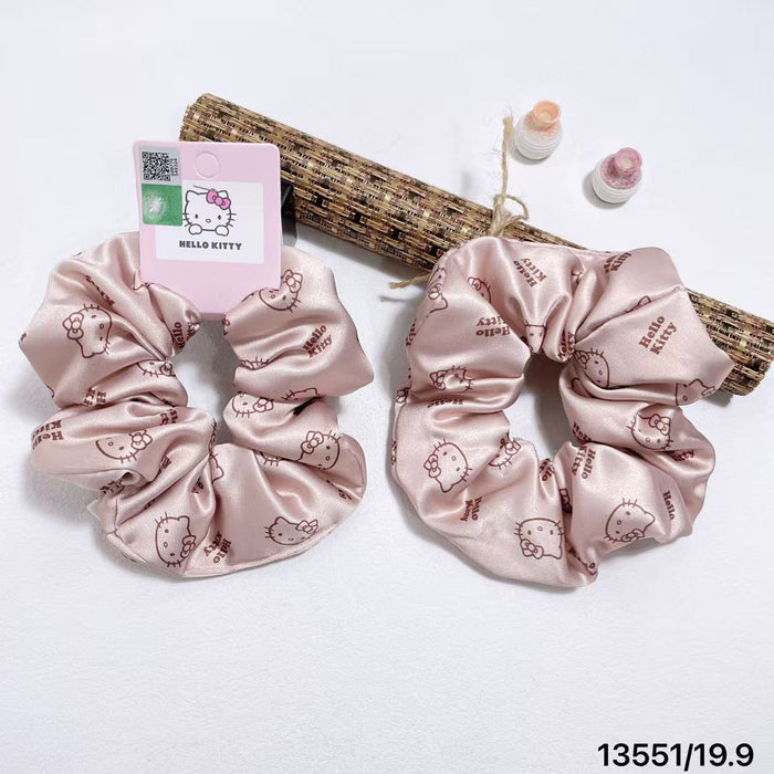 Wholesale Milk Coffee Color Filled Cotton Cute Hair Tie Scrunchie