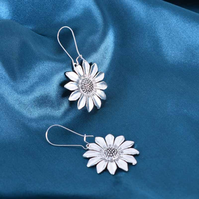 Wholesale Earrings Alloy Vintage Sunflower MOQ≥2pairs JDC-ES-NiM003