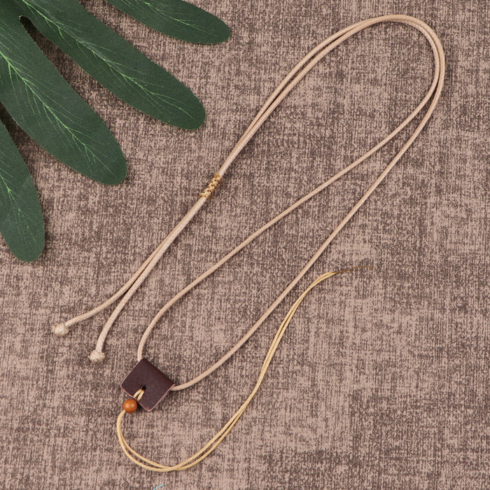 Wholesale Handmade Black Waxed Cord Pendant Necklace String Ethnic Chic DIY Jewelry Accessory Gift Boutique Resale