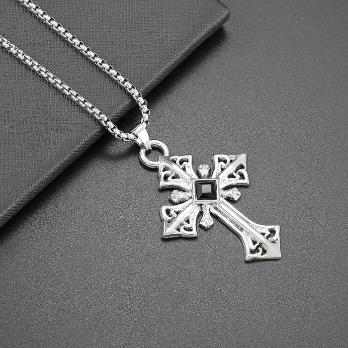 Wholesale Necklace Accessories Street Cross Personalized Alloy Pendant Sweater Chain