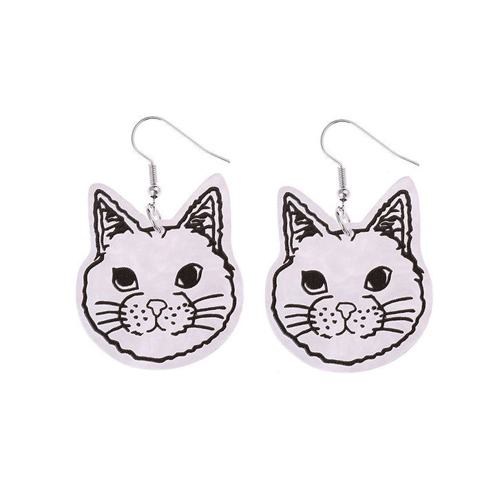 Wholesale Halloween Acrylic Black Cat Earrings JDC-ES-CaiYun002