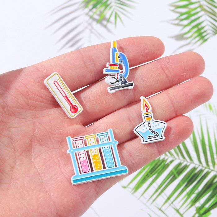 Wholesale Creative Chemical Supplies Chemical Bottle Series Brooch Set Alcohol Lamp Microscope Beaker Letter Shape Badge JDC-BC-BL007