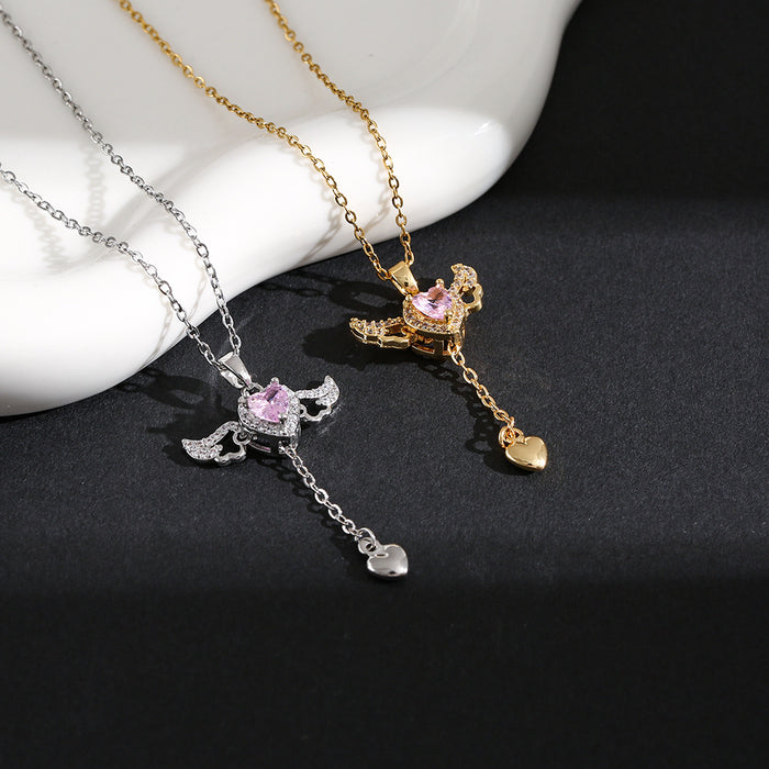 Wholesale Cupid Angel Wings Heart Choker Necklace