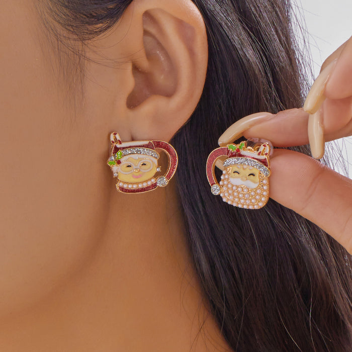 Wholesale Christmas earrings,  Christmas tree bell cane,  snowman gingerbread man,  elk pendant earrings,  earrings