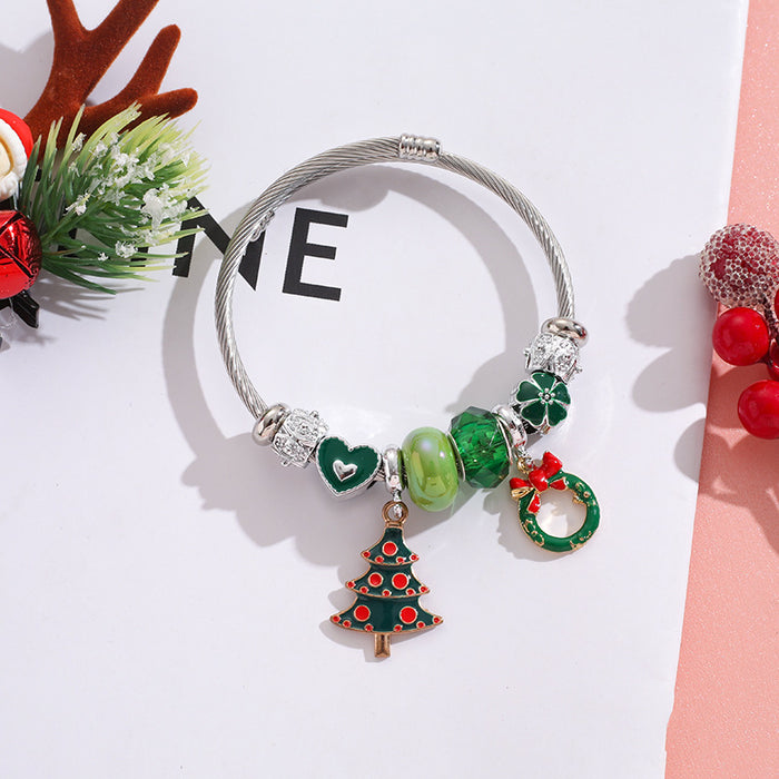 Wholesale Stainless Steel Christmas Charm Bracelet Women' s Fashion Accessory MOQ≥2