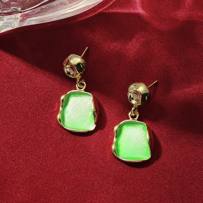 Wholesale s925 silver needle turquoise square fresh pendant