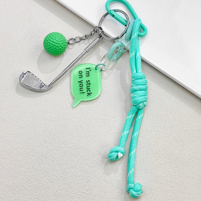 Wholesale Multicolor Golf Volleyball Baseball Badminton weave Keychain