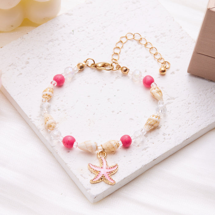 Wholesale Bohemian Sea Star Shell Beaded Bracelet Summer Beach Vacation Jewelry Accessory