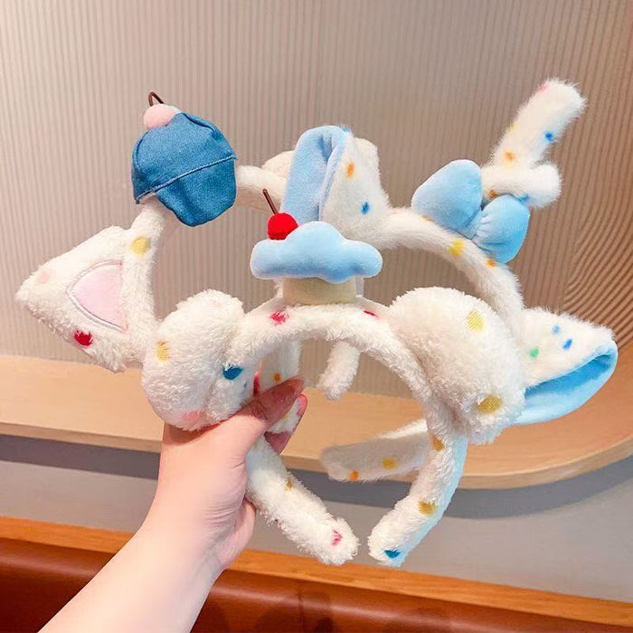 Wholesale Cute Plush Cat Ear Headband Face-Washing Hairband  for Women