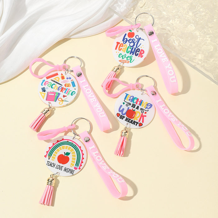 Wholesale Graduation Season Acrylic English Letter Slogan Keychain JDC-KC-RongR002