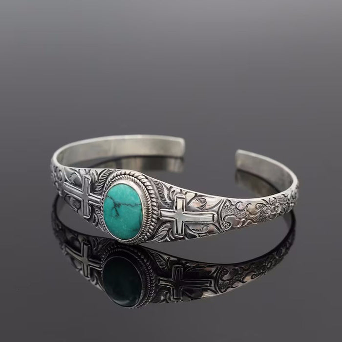 Wholesale Turquoise Open Bracelet Vintage Pattern Bracelet Bracelet Bracelet