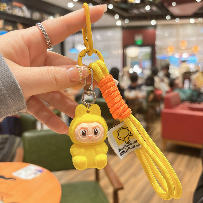 Wholesale Flocking Resin Keychain Cute Hand Rope Doll Pendant Bag Pendant Gift
